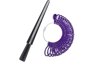 DoGeek Measuring Ring Sizer, Ring Sizer Rings for Measuring Finger Size for Rings Sizes A-Z Metal/Steel/Plastic