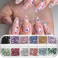 AstraGlam – 2000 Bunte Strass-Anhänger Für Nailart, 3D-Herz, Stern & Blume Zum Selbermachen