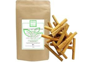 SPICY DELI Bâtons de Cannelle de Ceylan 8cm (100gr). Origine Madagascar " Agriculture Durable" sachet zip alimentaire