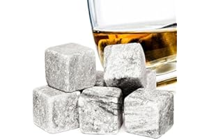 HYFIVE Pierres à whisky Glaçons réutilisables 9pc potable velours pierres de granit