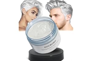 GOCBOBO Cire Colorante Cheveux Une Fois Temporaire Lavable Blanc Cire de Couleur de Cheveux Hommes et Femmes DIY Cire Capillaire Colorée Convient aux Faire la Fête Déguisements Halloween 4,23 Oz