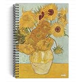 Vincent Van Gogh/Vase with 12 Sunflowers,1888 | Spiralli Defter 03 | A5 | &Ccedil;izgisiz | 100 Sayfa|Art