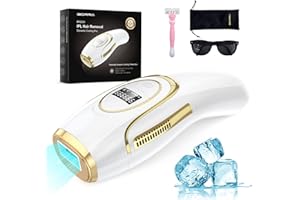 IBORRIA Depiladora de Luz Pulsada IPL, Depiladora Láser IPL para Hombres y Mujeres, 999.900 Flashes, 2 Modos, 5 Niveles de Energía, para Cuerpo, Rostro, Axilas, Piernas, Bikini - Blanco