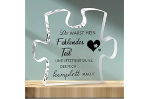 RISFIHEI Valentinstag-Geschenk für Ihn und Sie,Jahrestag Geschenk für Ihn,Puzzle-geformte Acrylplakette,Geschenk für Freund,Ehemann,Verlobungsgeschenk,Hochzeitsgeschenke,Partner Geschenke