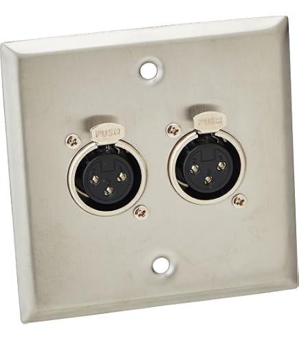 Panneau Mural Avec 4 Prises Jack 6,35 Mm Et 4 Connecteurs XLR Femelles - Pour Installation Audio Professionnelle Ou Home Studio