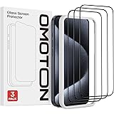 OMOTON für iPhone 15 Pro Panzer Schutz Glas (Full Screen) mit Rahmen-Installationshilfe, kompatibel mit iPhone 15 Pro Schutzf