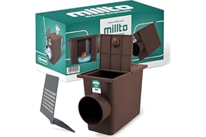 Millto™ Desagüe de Tubería de Lluvia y Canalón con Filtro 110 mm | Barranco de Lluvia Caja Bajante Sumidero de la Agua Tubo Polipropileno Resistente Conexión Lateral