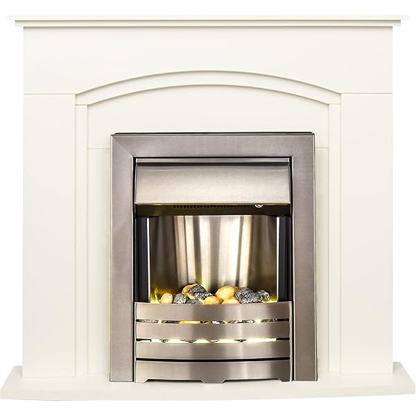 Adam Venice Fireplace in Cream with Helios Electric Fire in Brushed Steel,  39 Inch : Amazon.co.uk: DIY u0026 Tools