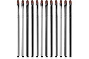 SLIVERDEW Lot de 12 pinceaux à lèvres - Petit pinceau de maquillage - Pinceau plat anti-cernes - Fibre synthétique - Pinceau à sourcils - Pinceau à fond de teint - Pour mélanger les ombres à paupières - Noir