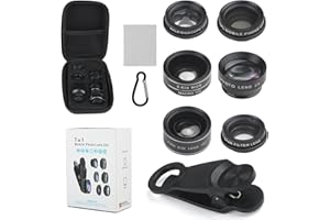 WEFALY 7 in 1 Linse Objektiv für Handy Kamera, CPL Filter 15X Makroobjektiv 0.63X Weitwinkelobjektiv 198°Fischaugenobjektiv 2X Telekonverter Sternfilter und Kaleidoskop für iPhone und Meisten Smartphones