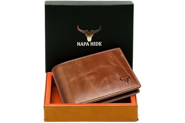 NAPA HIDE Leather Wallet for Men I Handcrafted I Credit/Debit Card Slots I 2 Currency Compartments I 2 Secret Compartments (Tan Crunch)