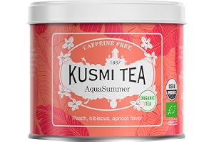 Kusmi Tea - AquaSummer - Ekologisk infusion - Hibiskus och fruktblandning med persiko- och aprikossmak - Avnjut varm eller so