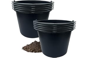 ‎HOSSI'S WHOLESALE Hossi's Wholesale 10x Baueimer 20l aus Kunststoff, stabile Maurerkübel, Mörtelkübel für Baustelle und Garten