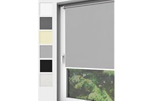 ‎HOME-VISION Home-Vision® Verdunkelungsrollo Klemmfix, ohne Bohren mit Klämmträgern, Fensterrollo, Seitenzugrollo, Verdunklungsrollo, Lichtundurchlässig Thermorollo (Grau, B125cm x H220cm)