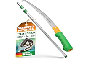 GRÜNTEK Seghetto per Potatura con Pertica Telescopica 100-240 cm. Sega da Giardino Compatibile con svettatoio B096Y5T5VT