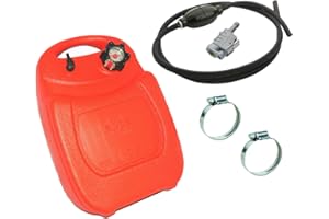 Saarwebstore Tragbarer Tank 12/25l Benzintank Schlauch mit Pumpball+Motoranschluß Mercury Yamaha Suzuki kompatibel mit Honda Tohatsu Johnson Evinrude Bootstank (12l, Mercury/Mariner)