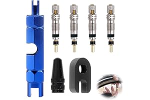 HSTIALVING 7 Pièces Presta Valve Cores Obus Valve Presta, Valves Tubeless Demonte ObusValve PrestaCores Adaptateur PrestaFrançais deValve de Vélo Outil ValveTubeless VTT pour la Réparation
