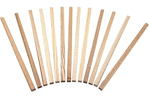 POWERSELL 13 palitos cuadrados de madera para decorar – 15 x 0,6 x 0,6 cm de pino natural en bruto DIY DIY moldes, arte y manualidades, puzles y números (bastones 15 x 0,6 cm)