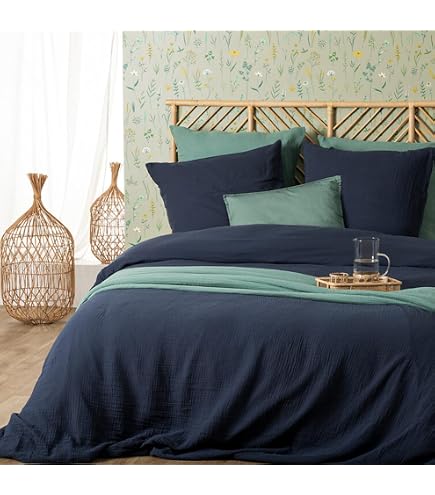 ATMOSPHERA CREATEUR D'INTERIEUR - Set di biancheria da letto lili in garza di cotone 140x200cm