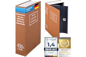 GOODS & GADGETS Buchtresor XXL Buchsafe Tresor Büchersafe Geldkassette als Buchattrappe Bücherregal-tresor für Zuhause und auf Reisen Wertsachen-Versteck Geheimversteck-Safe in Buch Optik mit 2 Schlüssel