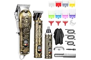 Bestauty Maszynka do strzyżenia włosów Hair Clipper, 2 w 1 Maszynka do strzyżenia brody i trymer do włosów w nosie, zestaw do precyzyjnego strzyżenia Barber Set, 2500mAh, wodoodporna, kolor brązowy