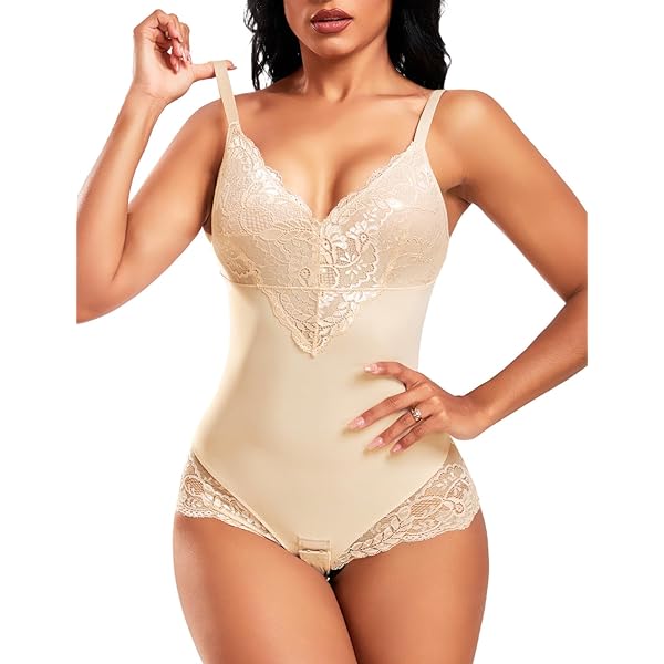 SHAPERIN Body Modellante Donna A Maniche Lunghe, Scollo Quadrato, Tessuto Mesh Sheer, Intimo Snellente Pancia Piatta - 2