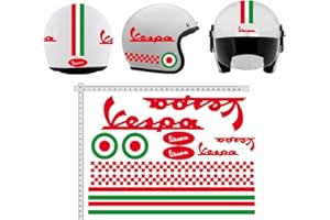 GamesMonkey Naklejka Helmet CASCO Kit VESPA ROSSO ROT ITALIA Kask VINY POLISHED