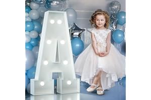 MIXIFOX 90cm Weiß Leuchtbuchstaben,Gigantische Leuchtende Buchstaben Deko Geburtstag,Hochzeitstag,Deko Buchstaben LED Buchstaben,Hochzeit Deko Geburtstag Verlobungsdekoration,Buchstabe A