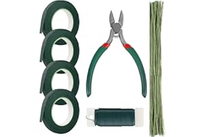 NAKALIXIR Floral Arrangement Kit, Floral Tape and Floral Wire, Arrangement Tools Kit Green Floral Tape and Floral Wire