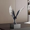 OMELPIS Resin Statue Creative Abstract Art Eagle Sculpture Ornaments Modern Simple Home Office Décor Crafts for living room TV cabinet shelf Table Desk Foyer Decorations Gift Clear Black Blue H'30CM