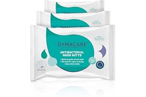 DYMACARE Hygienic Wash Mitts | Rinse-Free, Alcohol-Free Adult Body Wash Cloths | Wet Wipe Mitts for Body, Hands & Face