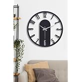 EMORES 41 Cm Metal Malzeme Akarsaniye Sessiz Mekanizma Dekoratif Duvar Saati