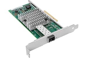 Euqvos 10GbE NIC Netzwerkkarte für Intel X520-DA1 82599ES Chip Single SFP+ Port PCI Express 2.0 x8 für Windows Server, Win7/8/10, Linux, VMware ESX