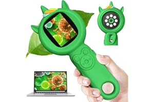 Acoath Microscope for Kids, Auto-Focus Handheld Digital Microscopes with 2.0" Screen, 8 LEDs Rechargeable Pocket Mini Microscope Christmas Gifts Educational Science Toys for Ages 5 6 7 8 9 10 11 12
