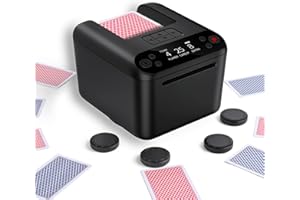 OBLITZON Distributeur de Cartes Automatique – Rotation 180°/360° pour 1–3 Jeux, 2–12 Joueurs avec 4 Télécommandes | Modes de Jeu Intégrés, Rechargeable & Silencieux pour Poker, Blackjack, Texas Holdem, UNO