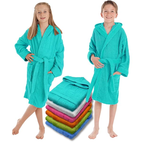 Unisex badjas met capuchon, 100% katoen, Oeko-Tex, badjas voor dames en
