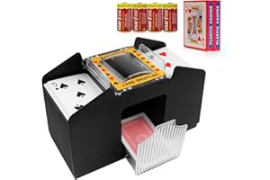 SZBJSMF Kartenmischer 4 Deck, Kartenmischmaschine Elektrische mit Batteries und 2 Poker für UNO, Poker, Texas Hold Em, Omaha, Baccarat…