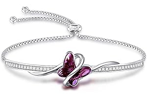 GEORGE · SMITH Papillon Bracelet Femme Plaqué Argent Bracelet Bijoux Femme avec Cristal Bleu, Cadeau Femme Fantasti pour Maman Fille Elle à l'occasion de la Fête des Mères Anniversaire