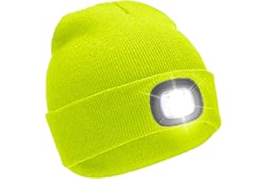 RockJock LED Light Up Mens Adults Hi-Visibility HI VIZ NEON Thermal Beanie Hat