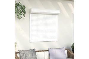 Homgoday Persiana enrollable de aluminio para ventana, 100 x 100 cm, color blanco