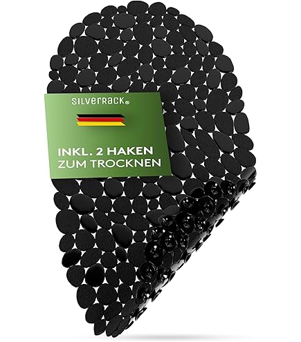 HITSLAM Ovale Badewannenmatte rutschfest, 68 x 38 cm Antirutschmatte voor badkuip, Wasmachinewasbaar douchmatte rutschfest met zuignoppen, BPA-vrij badmatte schimmelresistent, wit