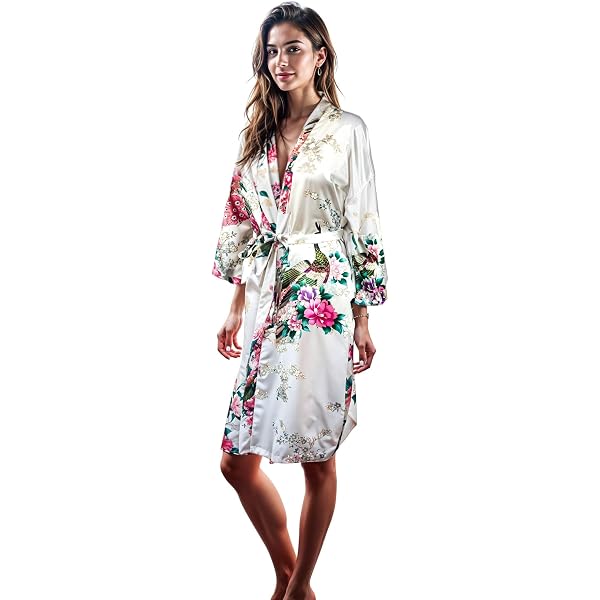 Pyjama Kimono Femme Japonais Ananas – Taille M Col V Ample Et Confortable
