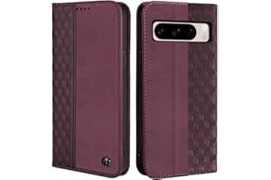 CXTCASE Funda Google Pixel 8 Pro, Funda Tapa Libro Movil Carcasa PU Cuero para Google Pixel 8 Pro, Tipo Libro Flip Wallet Case, Vino Tinto