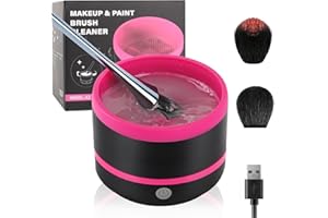 DaizySight Máquina limpiadora eléctrica de brochas de maquillaje, herramienta de lavado de brochas de maquillaje de limpieza rápida, giro rápido y limpieza en cuestión de segundos, negro y rosa