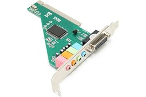 ASHATA Tarjeta de Sonido PCI, Relación Señal-Ruido de 120 DB, 4 Canales, Posicionamiento Espacial 3D, A3D DS3D EAX, SPDIF de 24 bits, Compatibilidad con Sintetizador de Música,