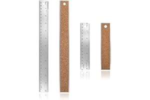 Ouligay Linijka ze stali nierdzewnej, 30 cm i 15 cm, metalowa, prosta z korkiem, podwójne do znakowania, precyzyjne inżynieryjne, do szkoły i biura