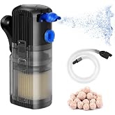 Forever Speed Adjustable Aquarium Inner Filter 3 in 1 Aquarium Filter 500L/H, Suitable for Aquarium 40-120L 8W