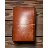 Guizzmo A5 Deri Defter Kılıfı, Kahverengi, El Yapımı, 3 Lastikli, 6 Deftere Kadar Kullanım, Kişiselleştirilebilir (Kahverenk)