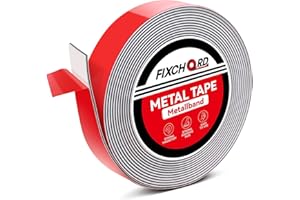 FIXCHORD Nastro metallico autoadesivo, Striscia di metallo con supporto adesivo, Banda Metallica, Nastro flessibile in metallo per Tonies & Magnete 6m*35mm