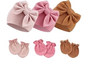 DRESHOW Sombreros y Gorras y Guantes para Bebé Recién Nacido Bebé Beanie Sombrero para Bebés Niñas Niños Gorros 0-6 Meses